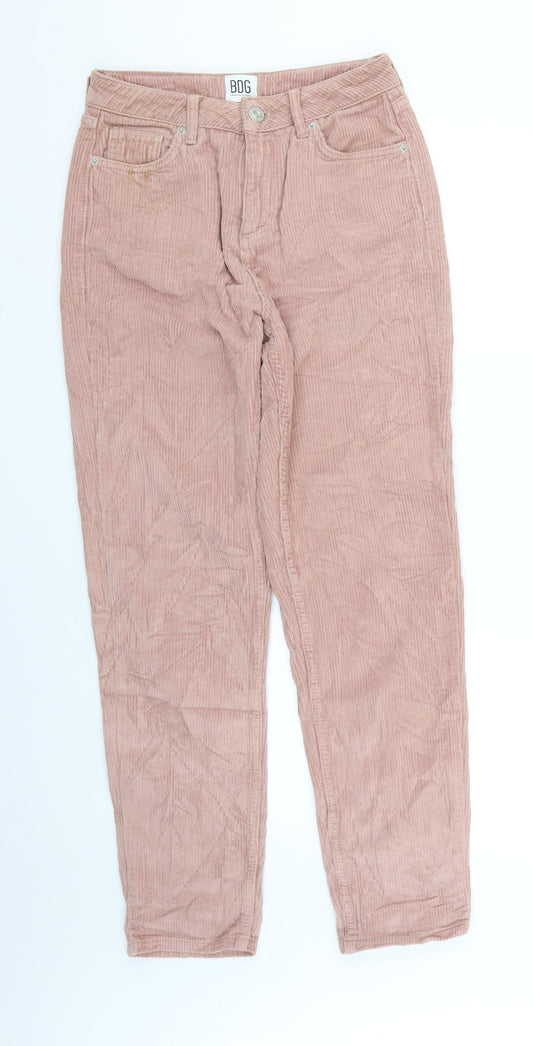 Additional front view of BDG women’s pink mom jeans, size UK 29, 26-inch leg
