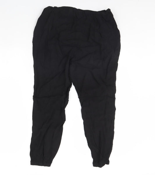 Womens UK Size M H&M Regular Fit Black Trousers