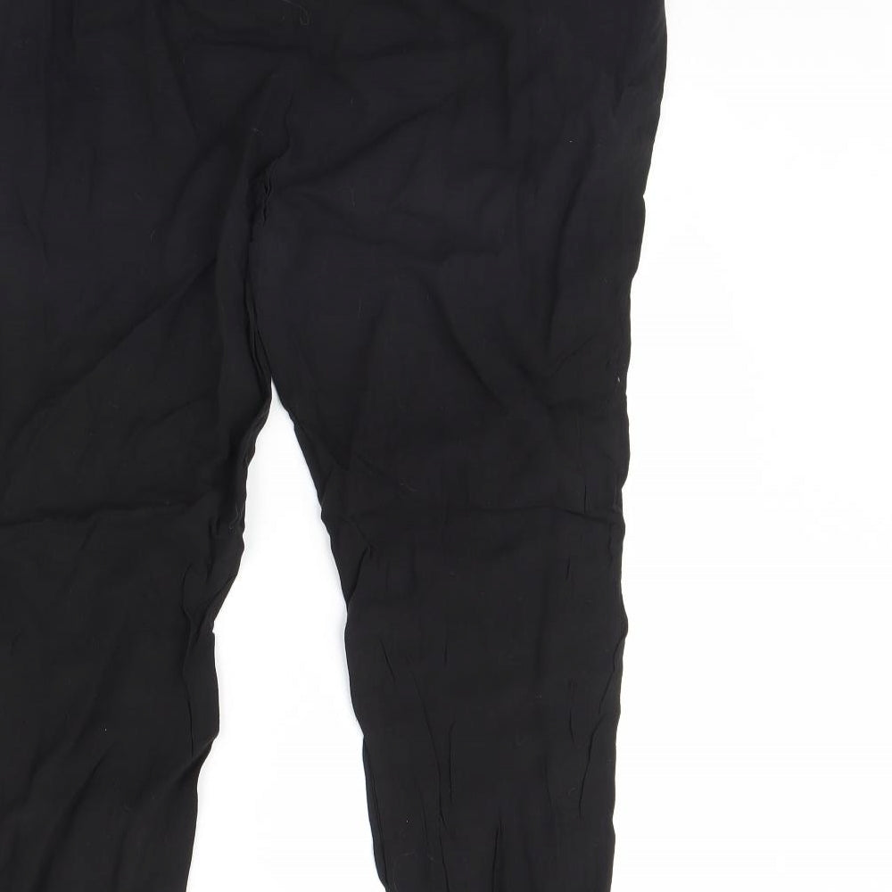 Womens UK Size M H&M Regular Fit Black Trousers