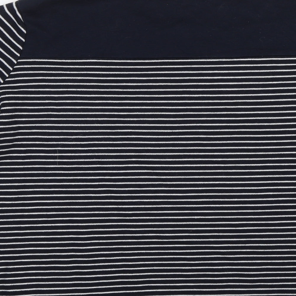 BM Womens Blue Striped Pullover Sweatshirt Size L
