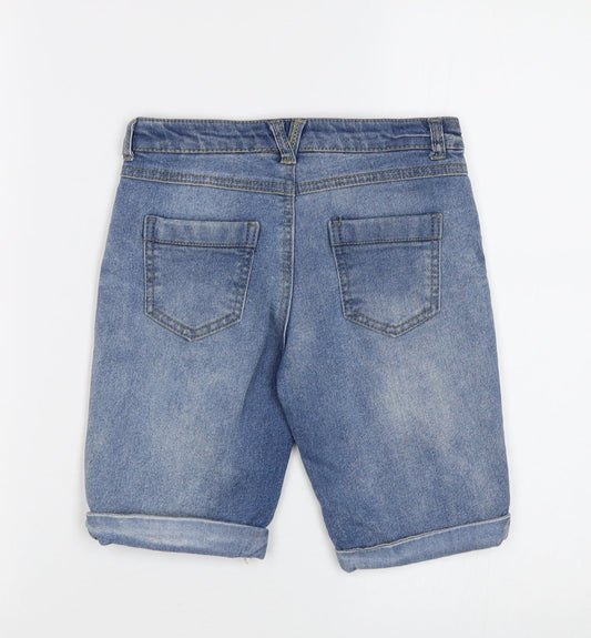 Miss E-Vie Girls Blue Cropped Jeans Size 9 Years