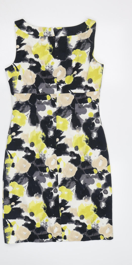 H&M Womens Yellow Floral A-Line Size 10