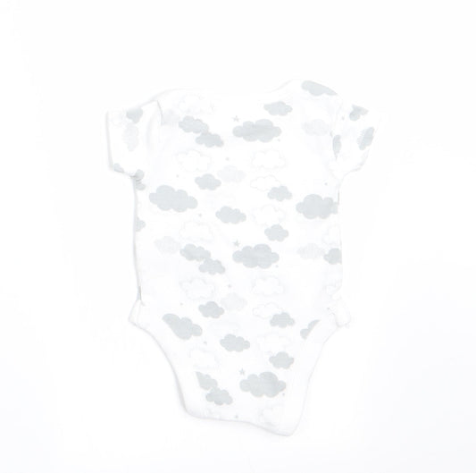 Nutmeg Boys Grey Geometric Romper One-Piece Size Newborn - Cloud Print