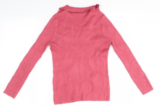 F&F Womens Pink Knit Pullover Jumper Size 12