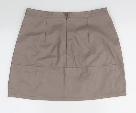 New Look Womens Grey A-Line Skirt Size 12