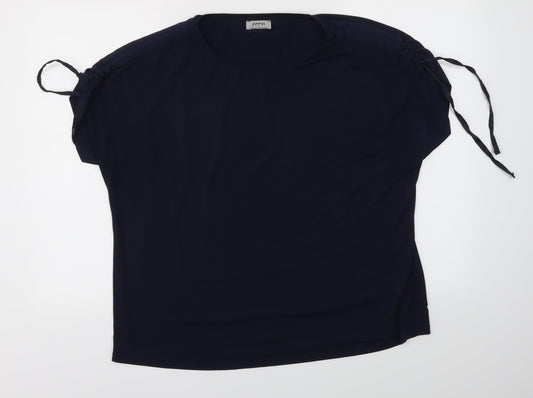 Additional front view of Soon women’s blue blouse, size UK 18