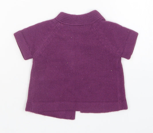 Cherokee Girls Purple Cardigan Jumper Size 0-3 Months
