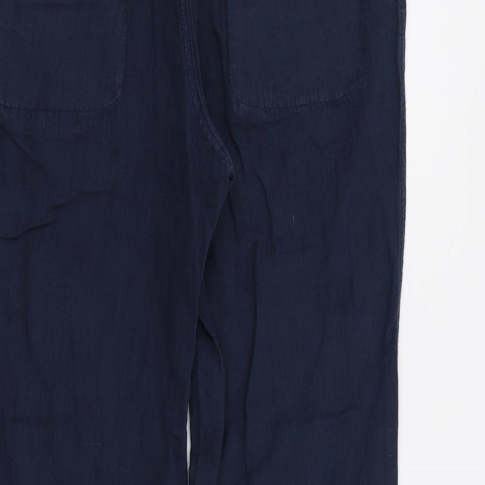 Womens UK Size 14 Preworn Regular Fit Blue Trousers
