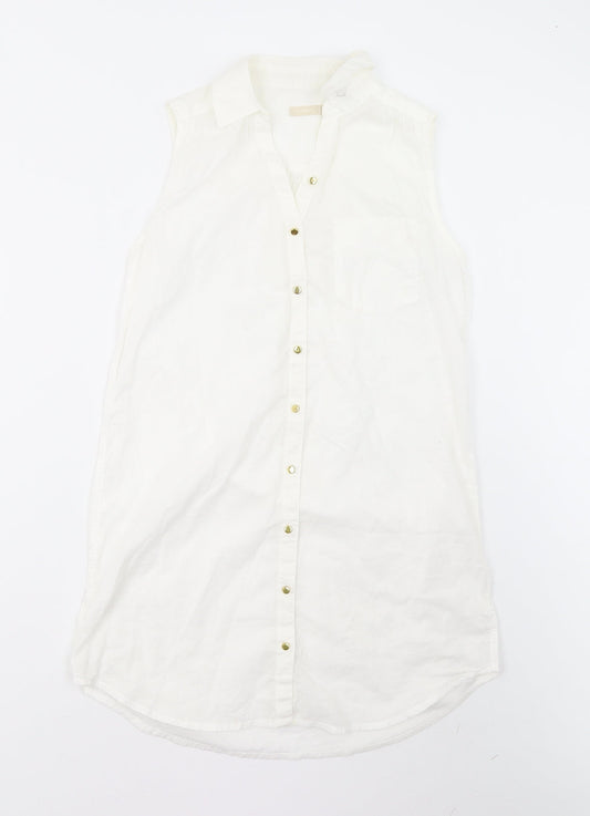 B. Young Womens Ivory Shirt Dress Size 8