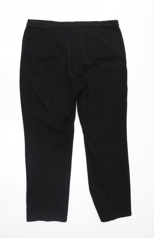 Womens UK Size 12 M&S Regular Fit Black Trousers