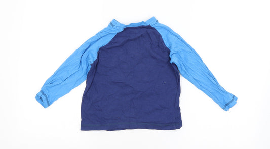 Preworn Boys Blue Chevron Pyjama Top Size 3-4 Years