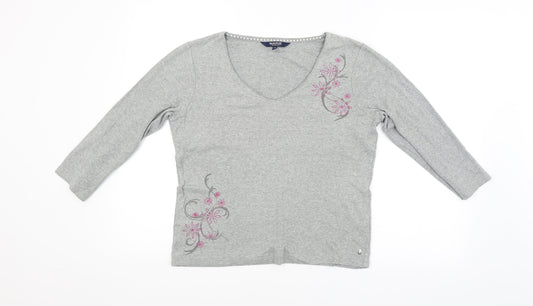 Womens UK Size 12 Maine Grey Pullover Jumper