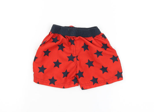 LITTLE REBEL Baby Red Geometric Cropped Trousers Size 9-12 Months - STAR PATTERN