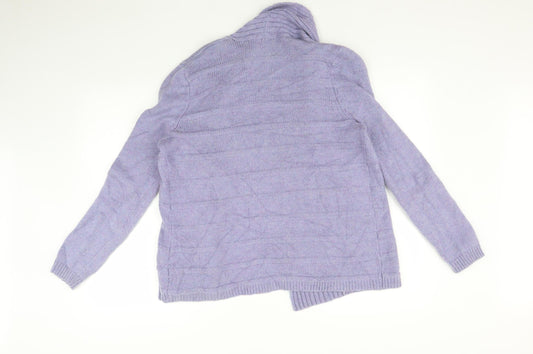 Classic Womens Purple Cardigan Jumper Size 14