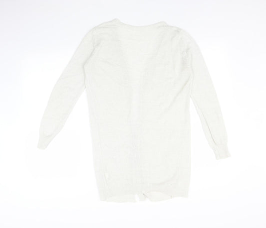 Womens UK Size M Preworn Ivory Cardigan Jumper