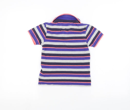 Blue Zoo Girls Grey Striped Basic Polo Size 7-8 Years