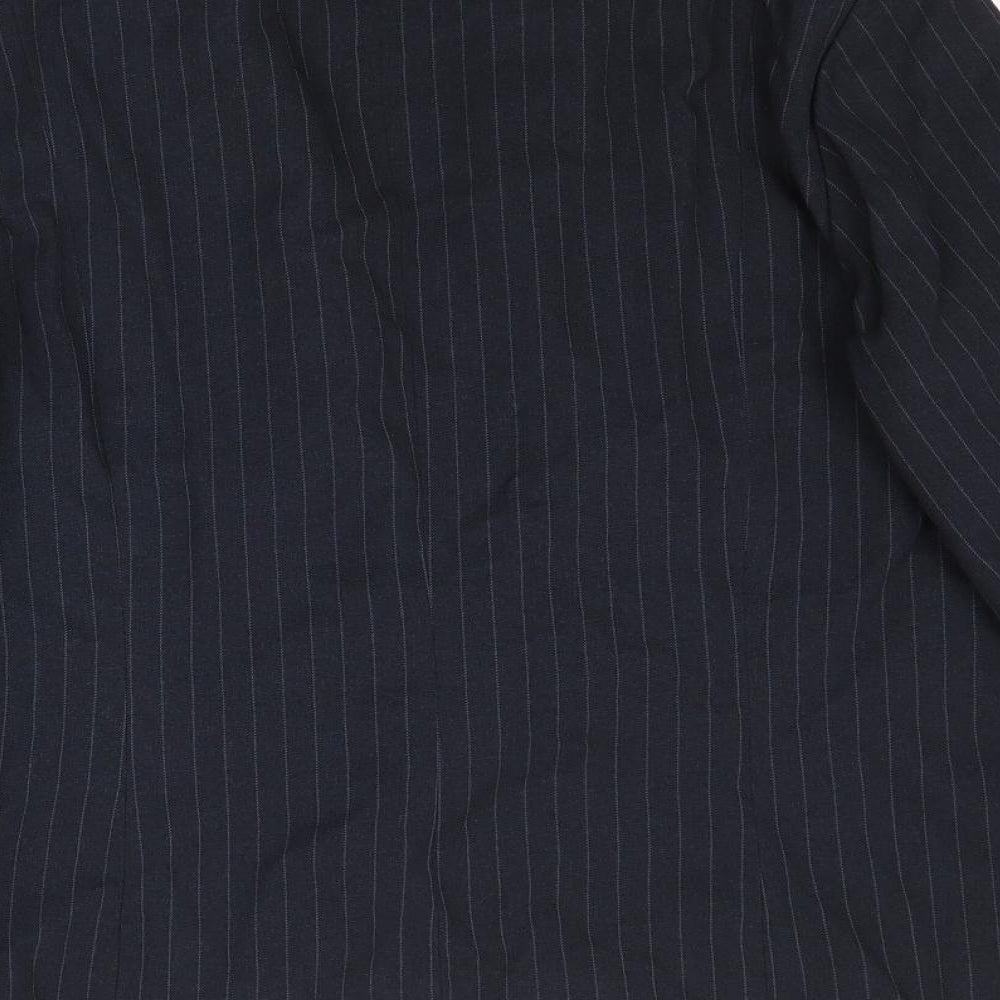 Brand and care label for Papaya women’s black striped jacket blazer, size UK 18