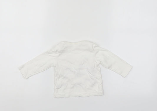 Nutmeg Girls White Pullover Jumper Size 3-6 Months - christmas jumper