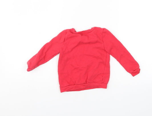Preworn Girls Red Pullover Sweatshirt Size 2-3 Years