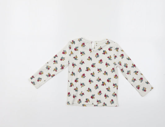 Primark Girls White Floral Pullover Jumper Size 18-24 Months