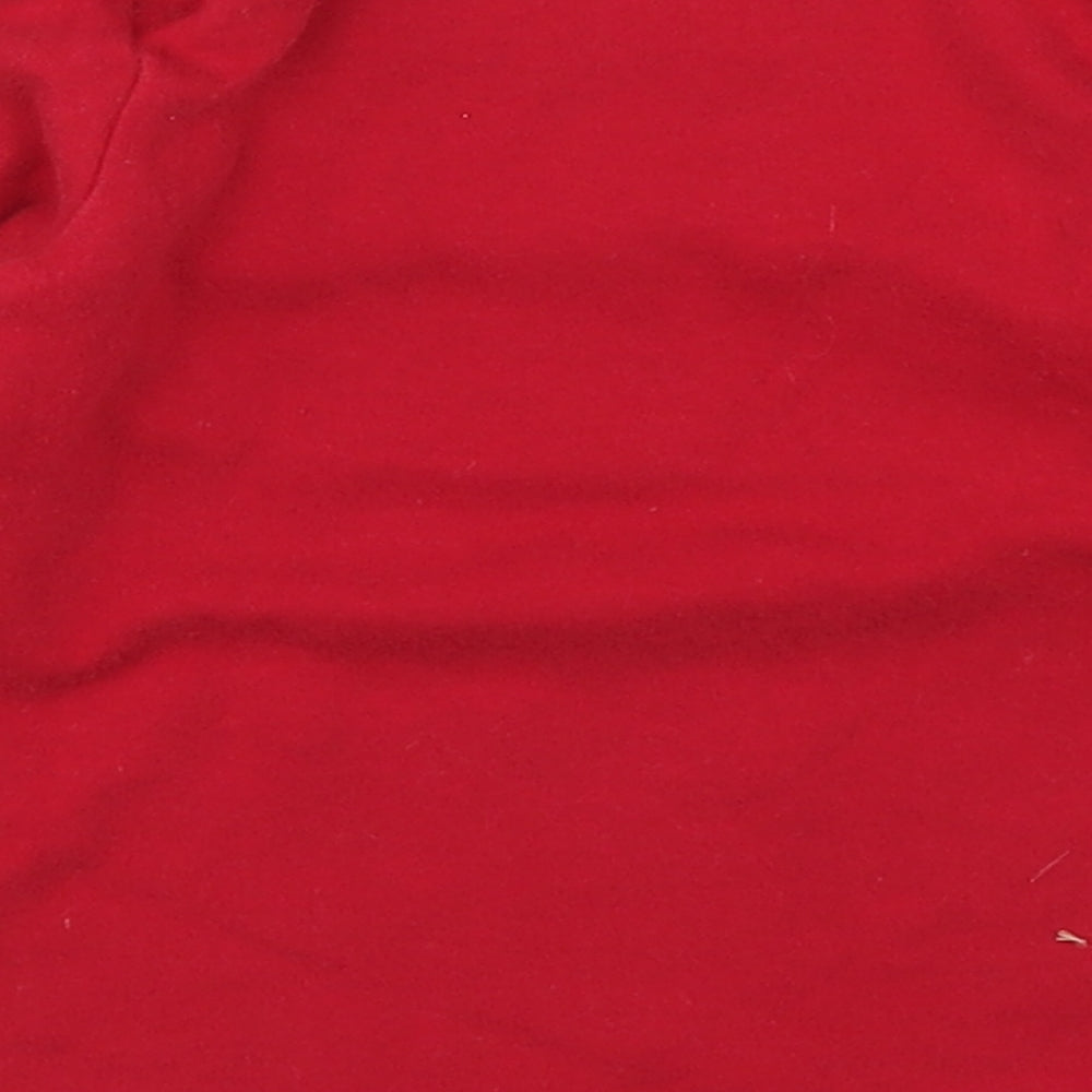 Brand and care label for George boys’ red solid cami pyjama top, size 9-12, months - merry and cute