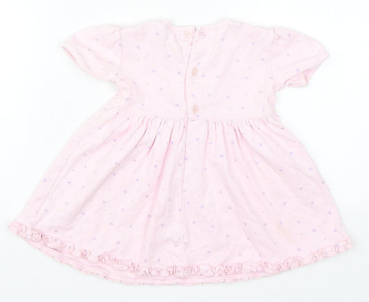 Cherokee Girls Pink Geometric Skater Dress Size 9-12 Months - Love Hearts