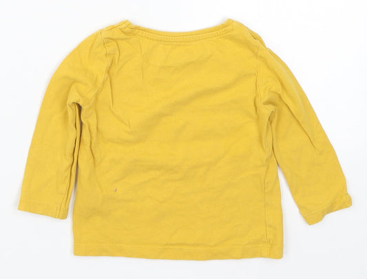 Primark Girls Yellow Basic T-Shirt Size 9-12 Months - Smile Everyday