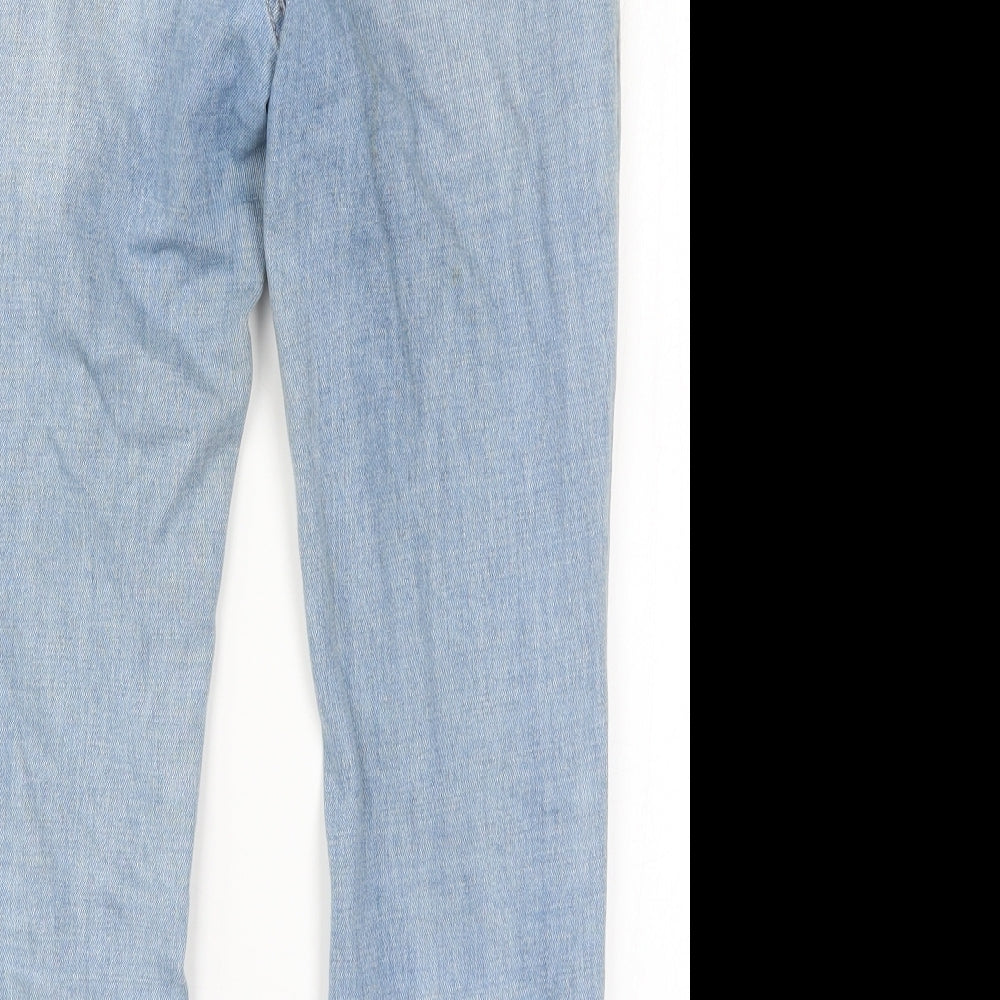 F&F Womens Blue Denim Straight Jeans Size 8 L24 in