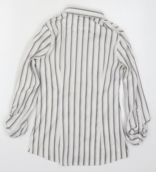 Womens UK Size 6 NEXT White Basic Button-Up