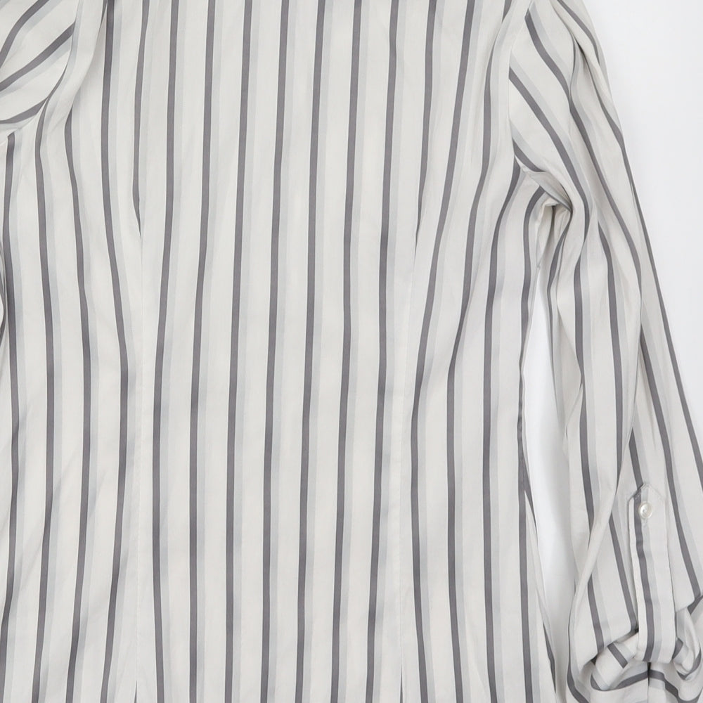 Womens UK Size 6 NEXT White Basic Button-Up