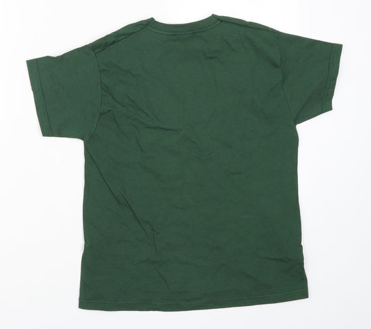 Fruit of the Loom Girls Green Basic T-Shirt Size 7-8 Years - Leaves