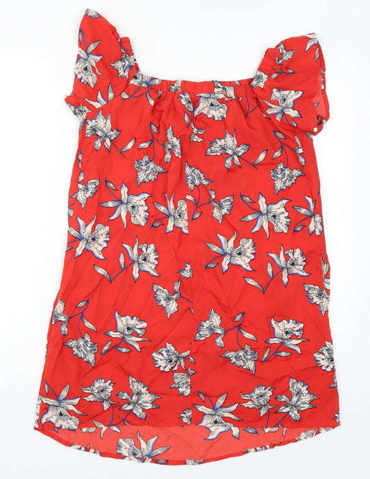 Atmosphere Womens Red Floral A-Line Size 10