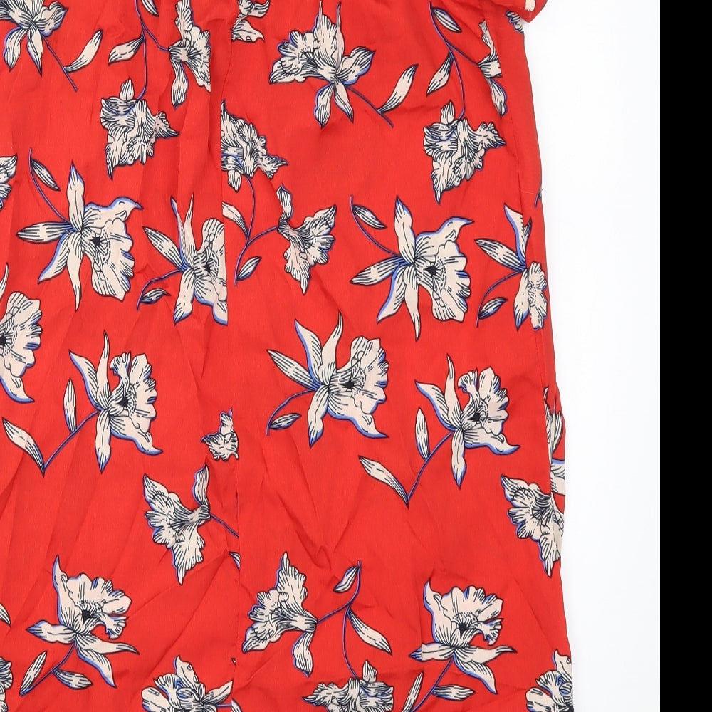 Atmosphere Womens Red Floral A-Line Size 10