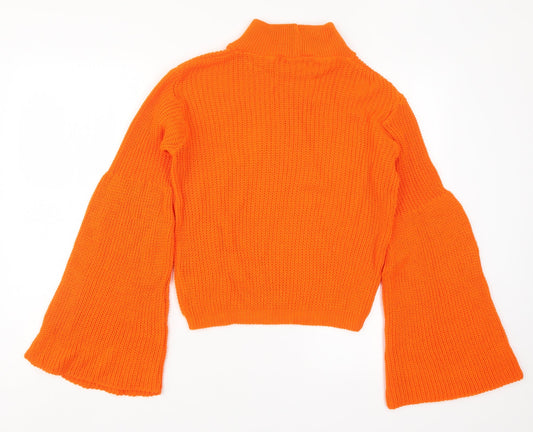 Glamorous Womens Orange Knit Pullover Jumper Size S