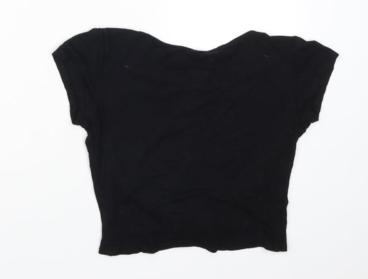 Womens UK Size 6 Missguided Black Basic T-Shirt