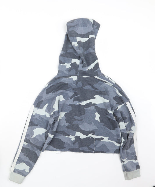 New Look Girls Grey Camouflage Pullover Hoodie Size 10-11 Years