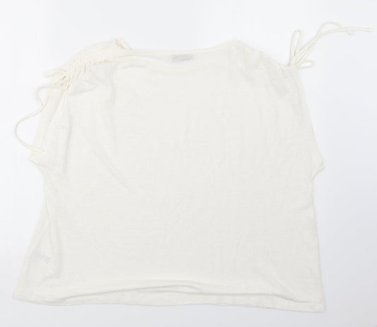 Papaya Womens Ivory Basic T-Shirt Size 16