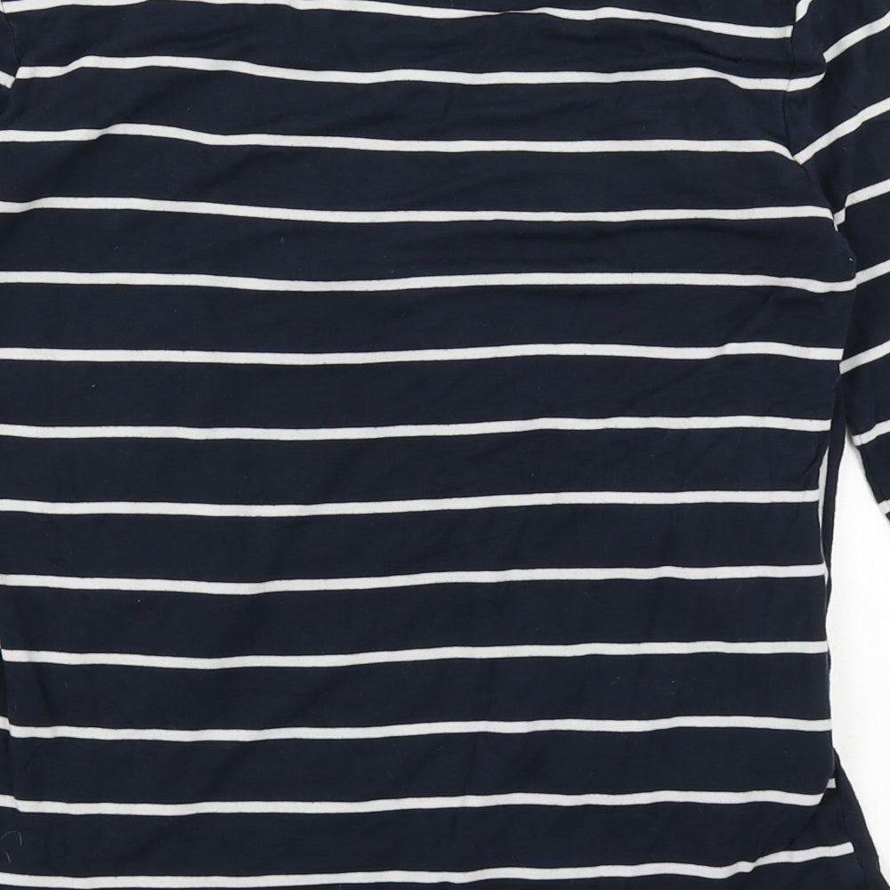 CC Womens Blue Striped Basic T-Shirt Size S - With cardigan