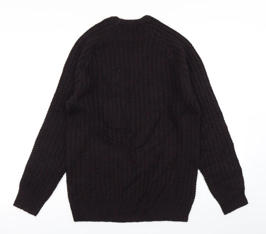 Cedar Wood State Mens Purple Knit Pullover Jumper Size S