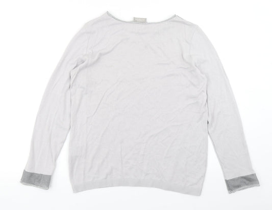 Womens UK Size L Maria Bellentani Grey Pullover Jumper