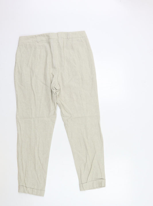 Womens UK Size 10 BHS Regular Fit Beige Trousers