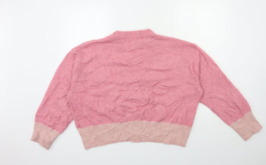 H&M Womens Pink Knit Pullover Sweatshirt Size M
