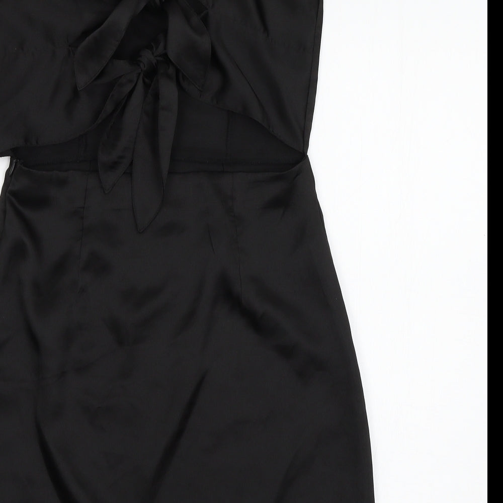 Miss Pap Womens Black Satin A-Line Size 10 - Bows