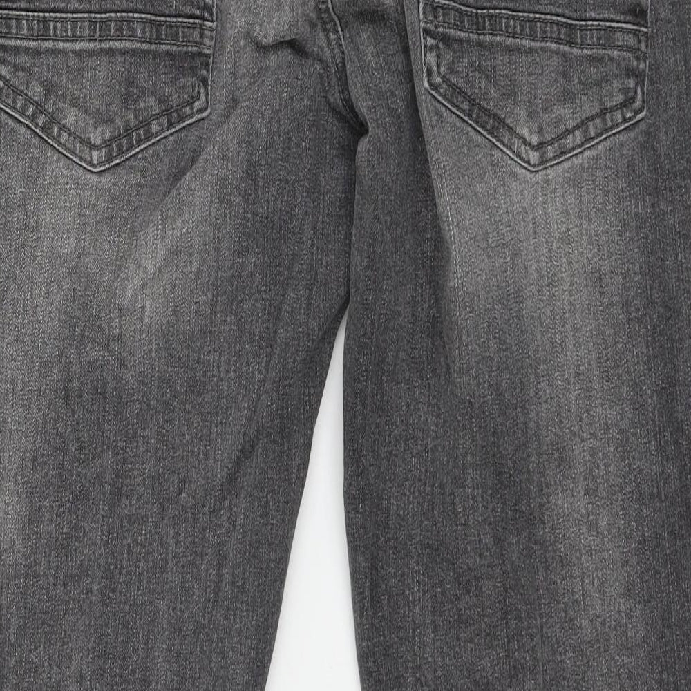 F&F Womens Grey Denim Straight Jeans Size 34 in L30 in