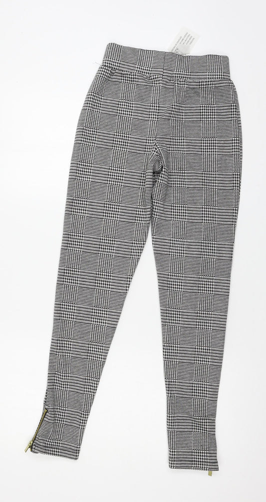 Studio Womens Black Houndstooth Jersey Capri Leggings Size 8 L28 in