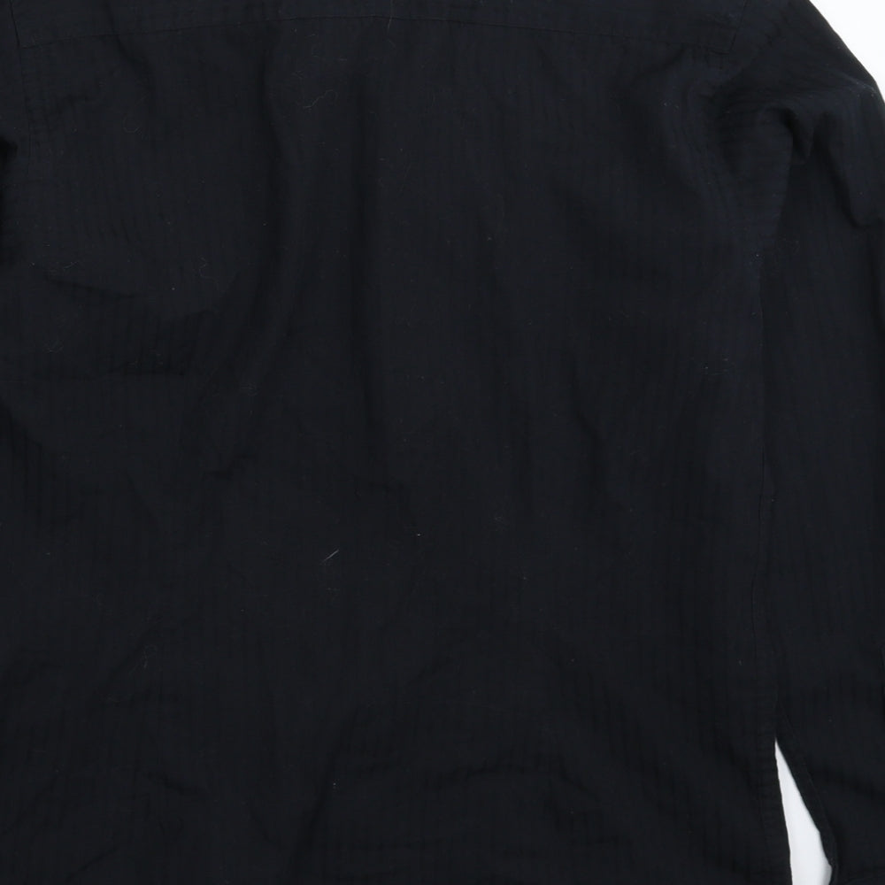 Mens UK Size M Cedar Wood State Black Button-Up Long Sleeve Casual Shirt
