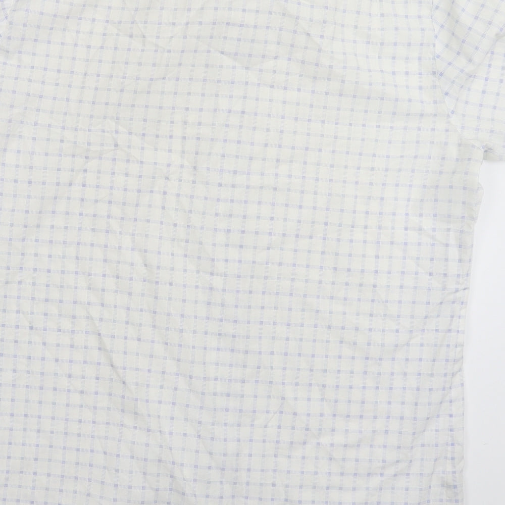 Mens UK Size M Connaught White Button-Up Short Sleeve Casual Shirt