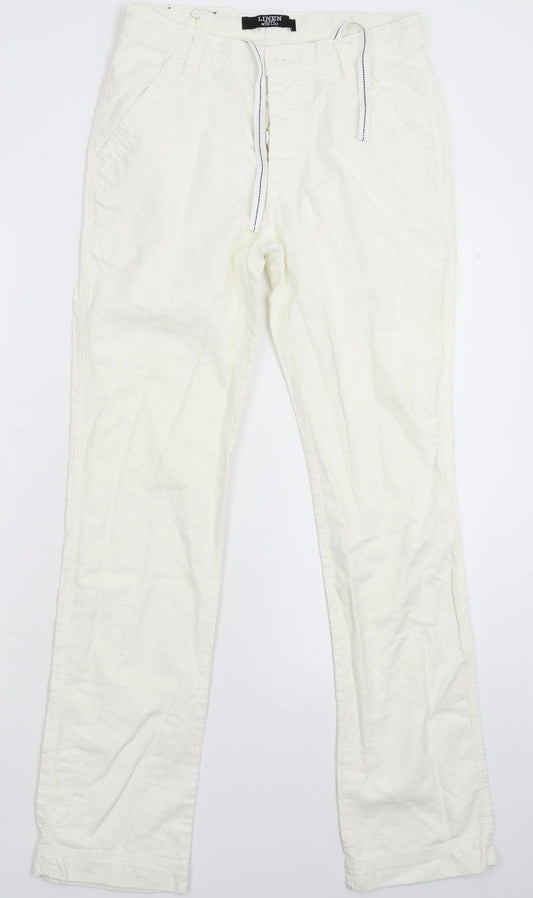 Womens UK Size 28 in Denim & Co. Regular Fit White Trousers
