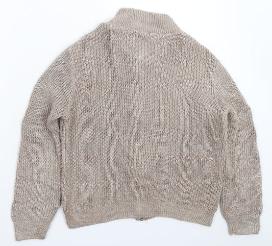 Atmosphere Womens Grey Knit Bomber Jacket Jacket Size 12