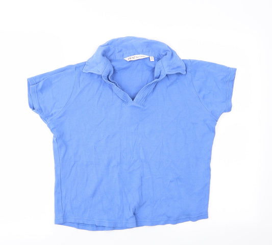 Womens UK Size 14 EWM Blue Basic Polo